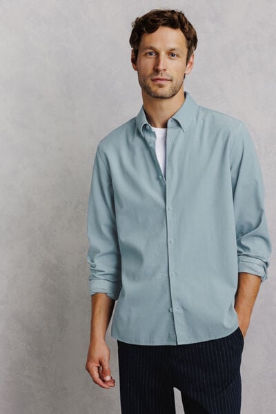 Chemise en velours c&ocirc;tel&eacute; unie