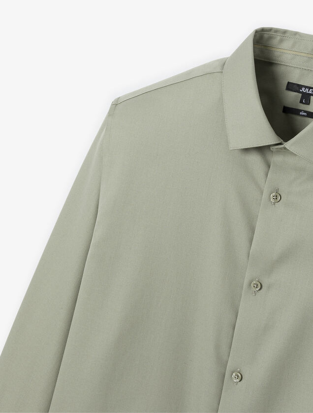 Strijkvrij slim effen hemd in katoen