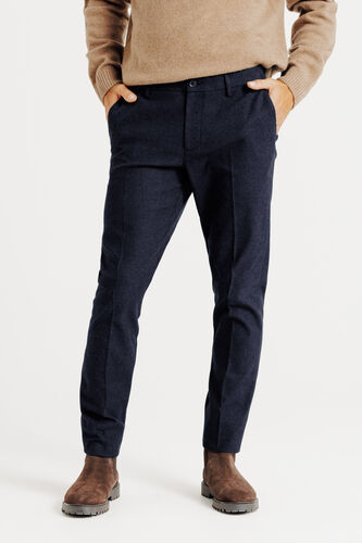 Pantalon chino slim effet flanelle