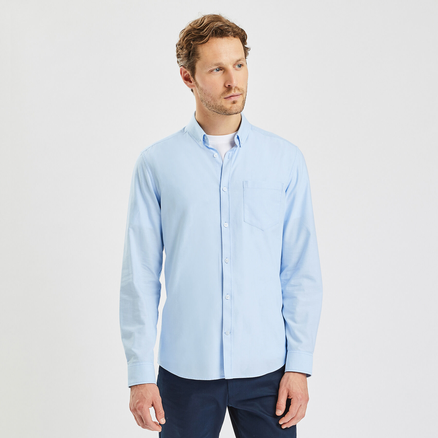 Chemise En Jean Slim Homme Jules - Taille L, Bleu, Coton, Très Bon État Occasion