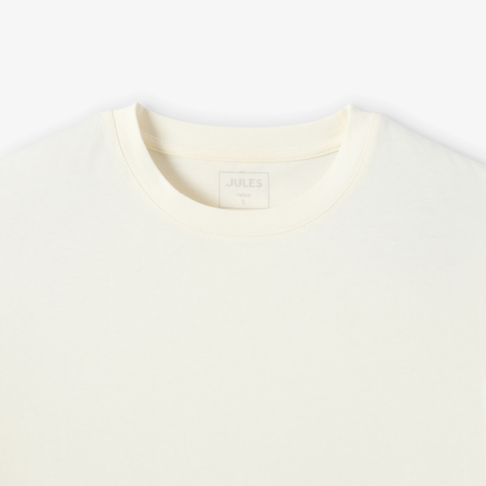 Tee shirt col rond relax imprim&eacute; dos timbre
