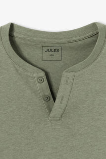 T-shirt met knooplijst en lange mouwen