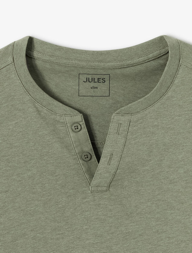 T-shirt met knooplijst en lange mouwen