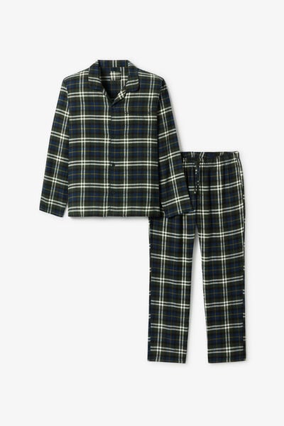Ensemble pyjama chemise en flanelle &agrave; carreaux