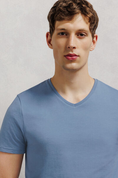 Tee shirt col V en coton