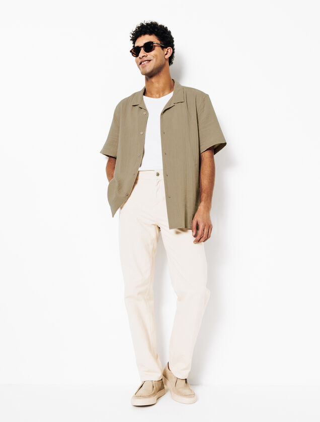 Chemisette en gaze de coton col requin