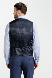 Slim fit kostuumgilet met pied-de-puce-motief