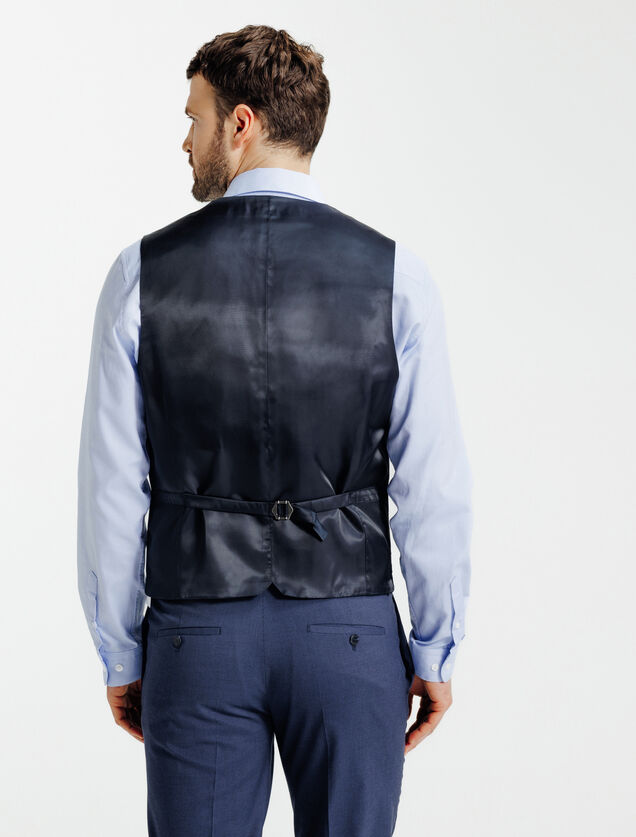 Slim fit kostuumgilet met pied-de-puce-motief