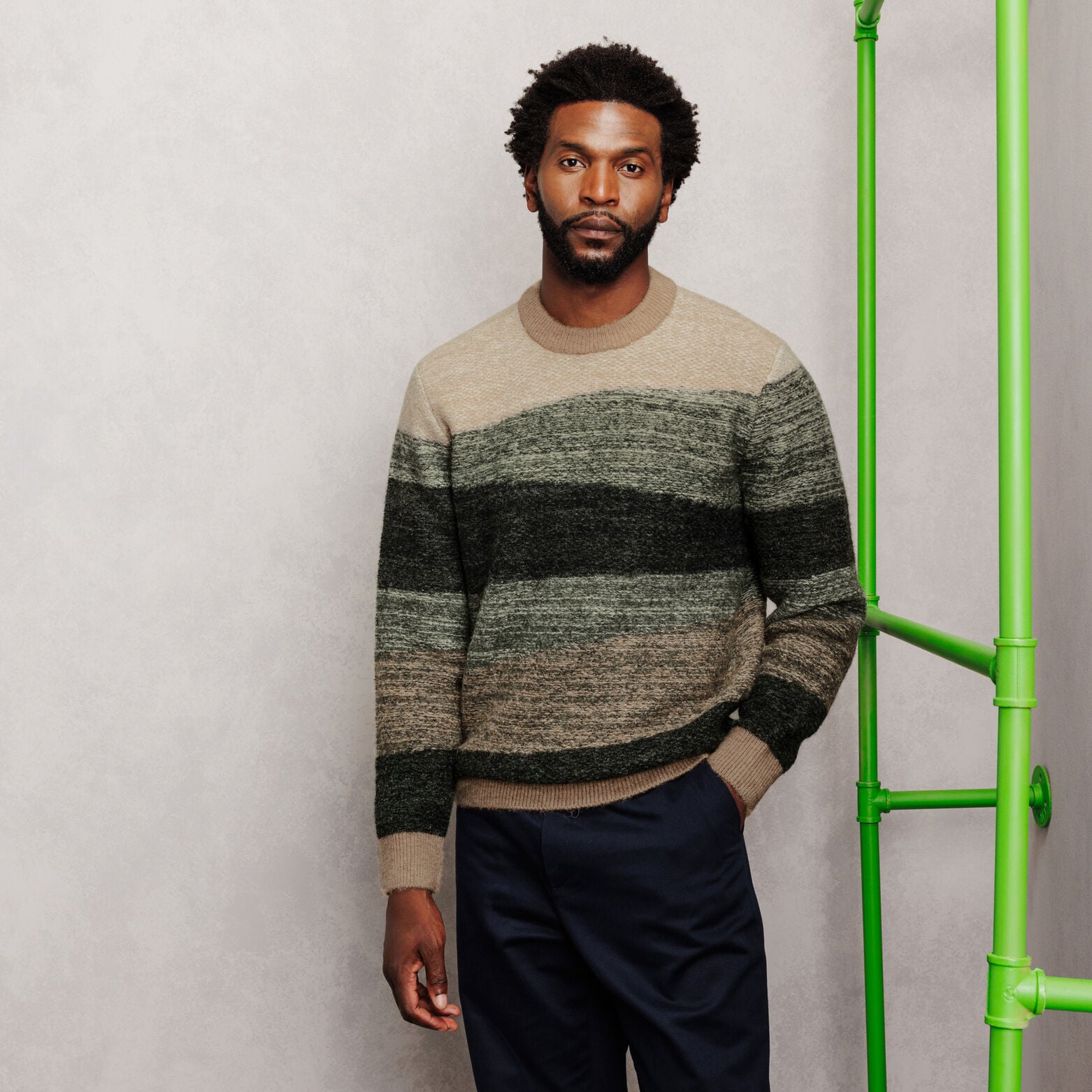 Pull col rond jacquard