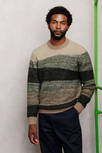Pull col rond jacquard