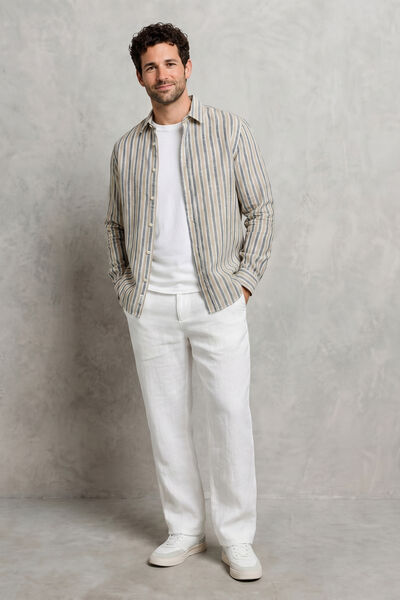 Chemise 100% lin ray&eacute;e
