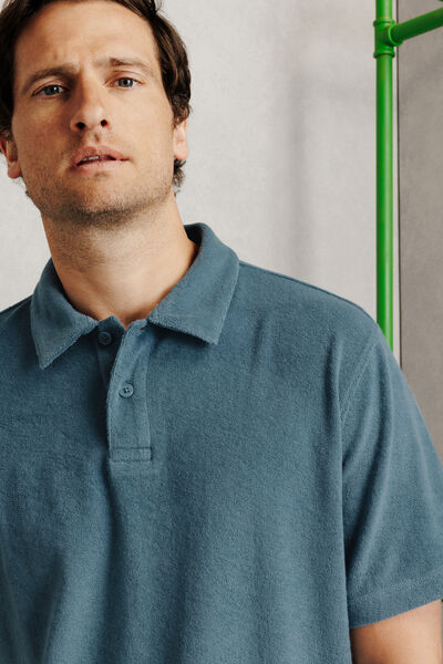 Polo manches courtes uni mati&egrave;re &eacute;ponge