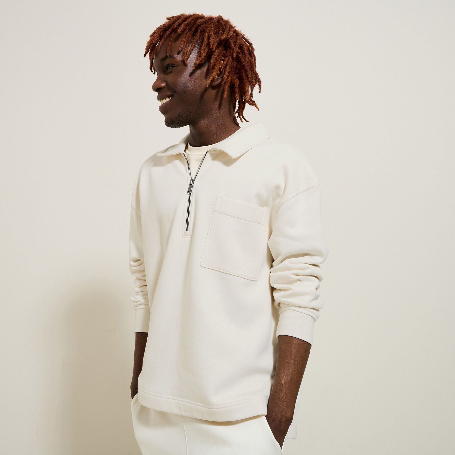 Polo manche longue Beige Homme Jules