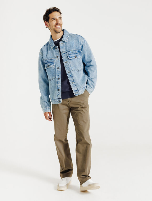 Pull col rond jeux de points fantaisie