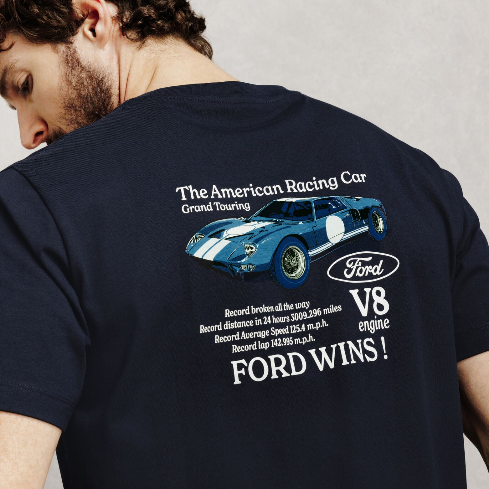 Tee shirt imprim&eacute; devant dos licence Ford GT40