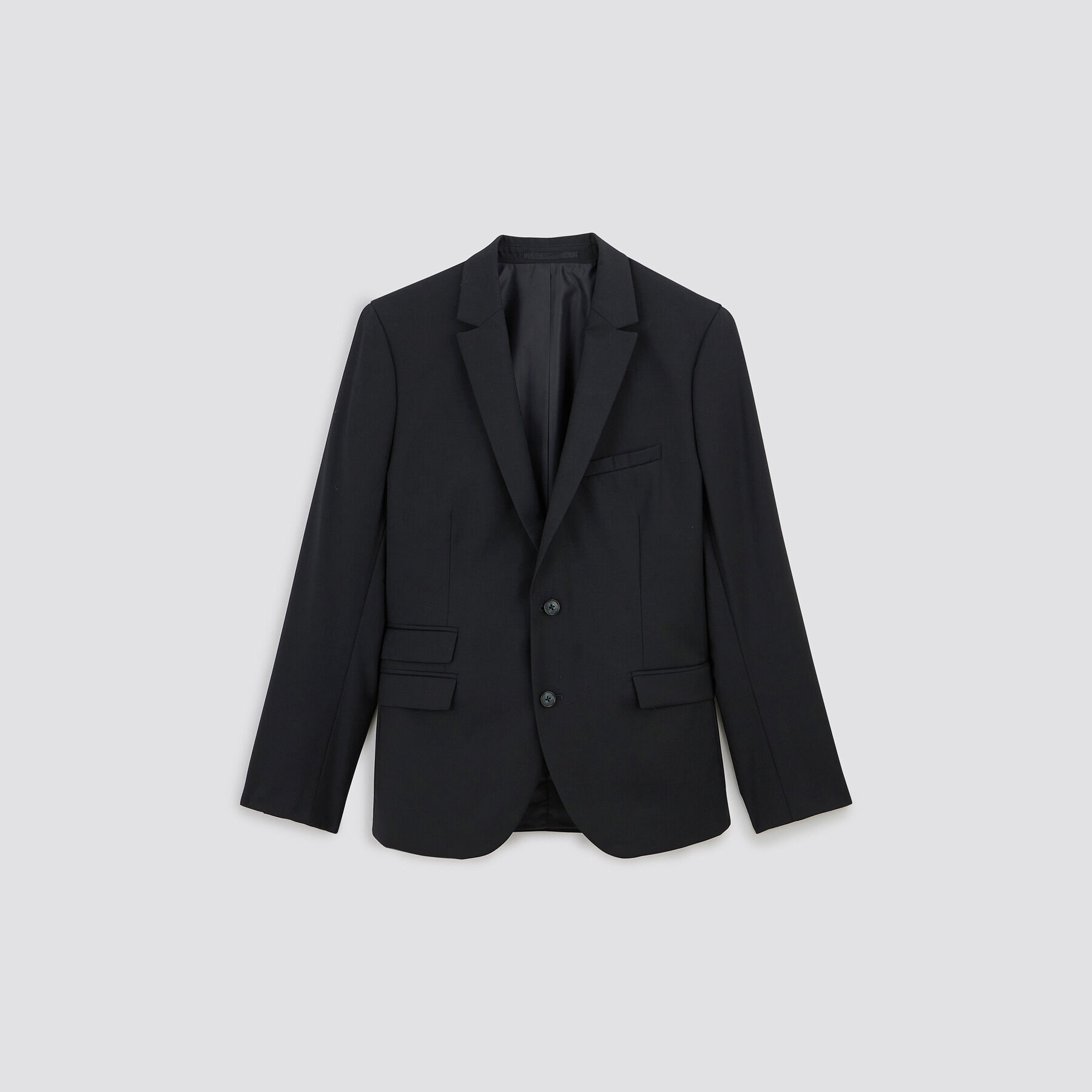 Veste de costume slim en laine Bleu Jules