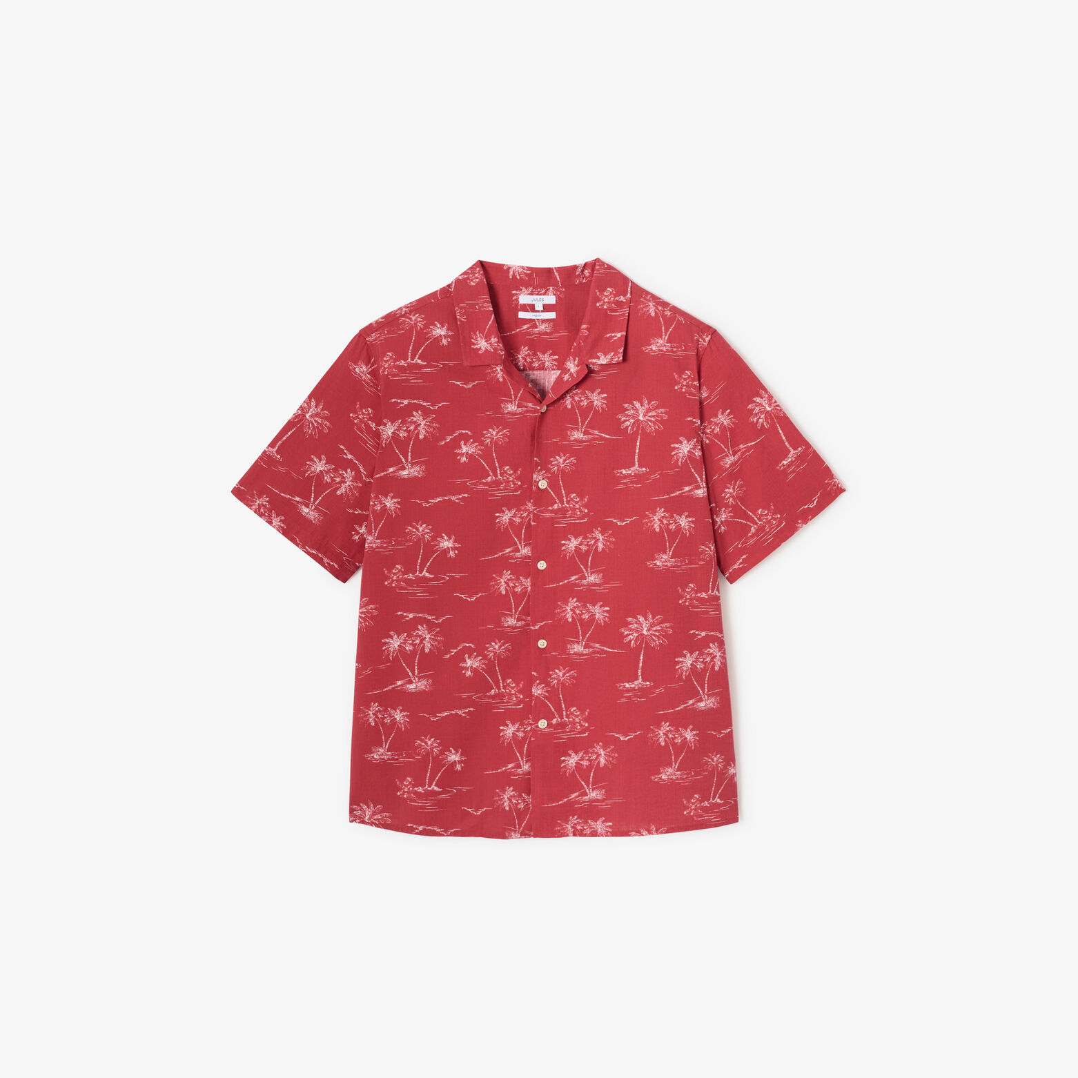 Regular hemdje met landschapsprint in gevlamd kato