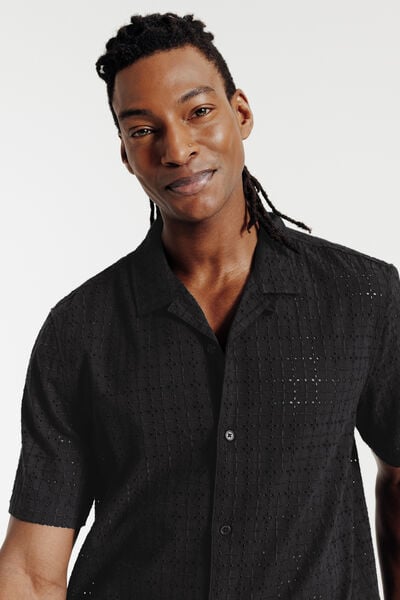 Chemisette regular en coton broderie anglaise