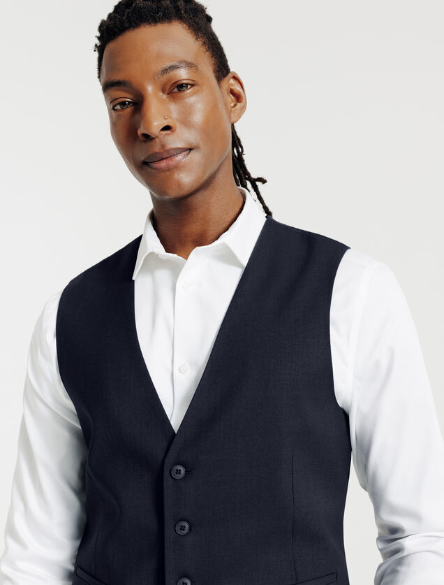 Slim fit kostuumgilet in bi-stretchstof