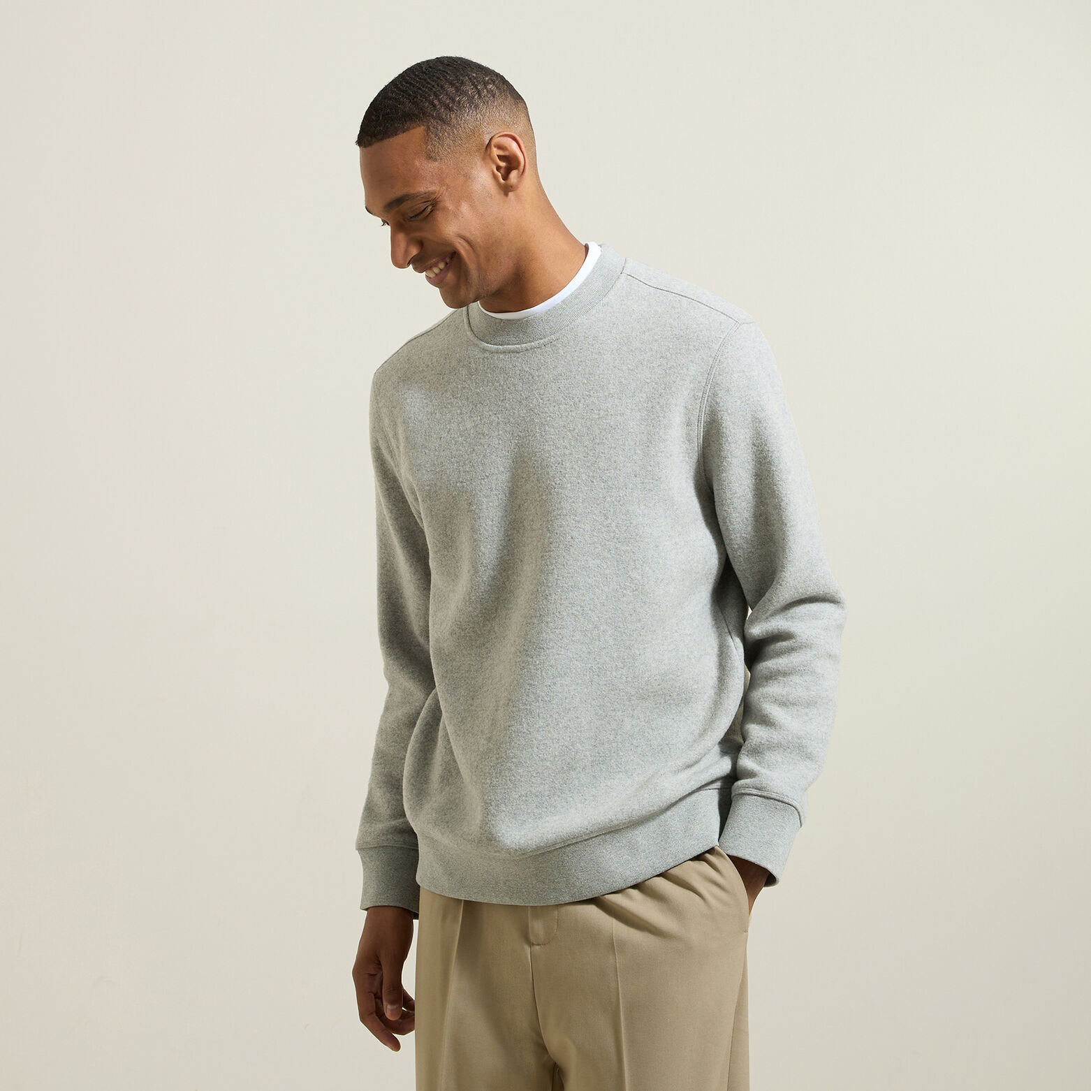 Sweat col rond en maille uni