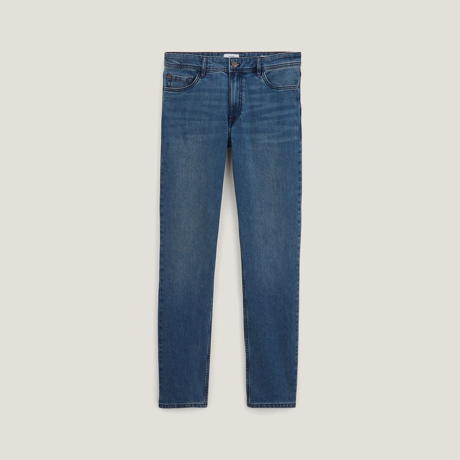 Straight jeans in gerecycled katoen en polyester