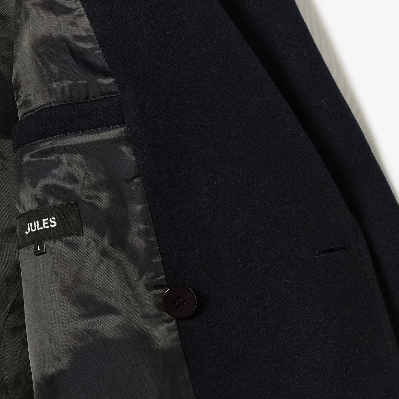 Manteau long crois&eacute; laine majoritaire