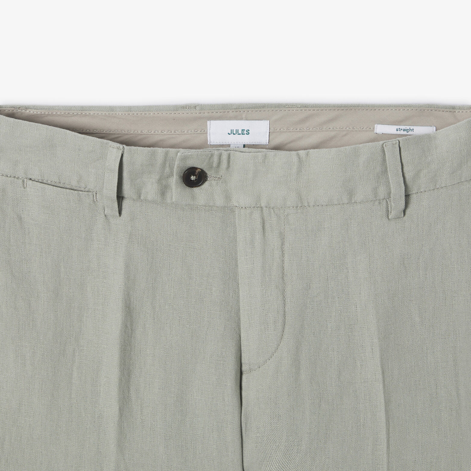 Pantalon chino straight 100% lin