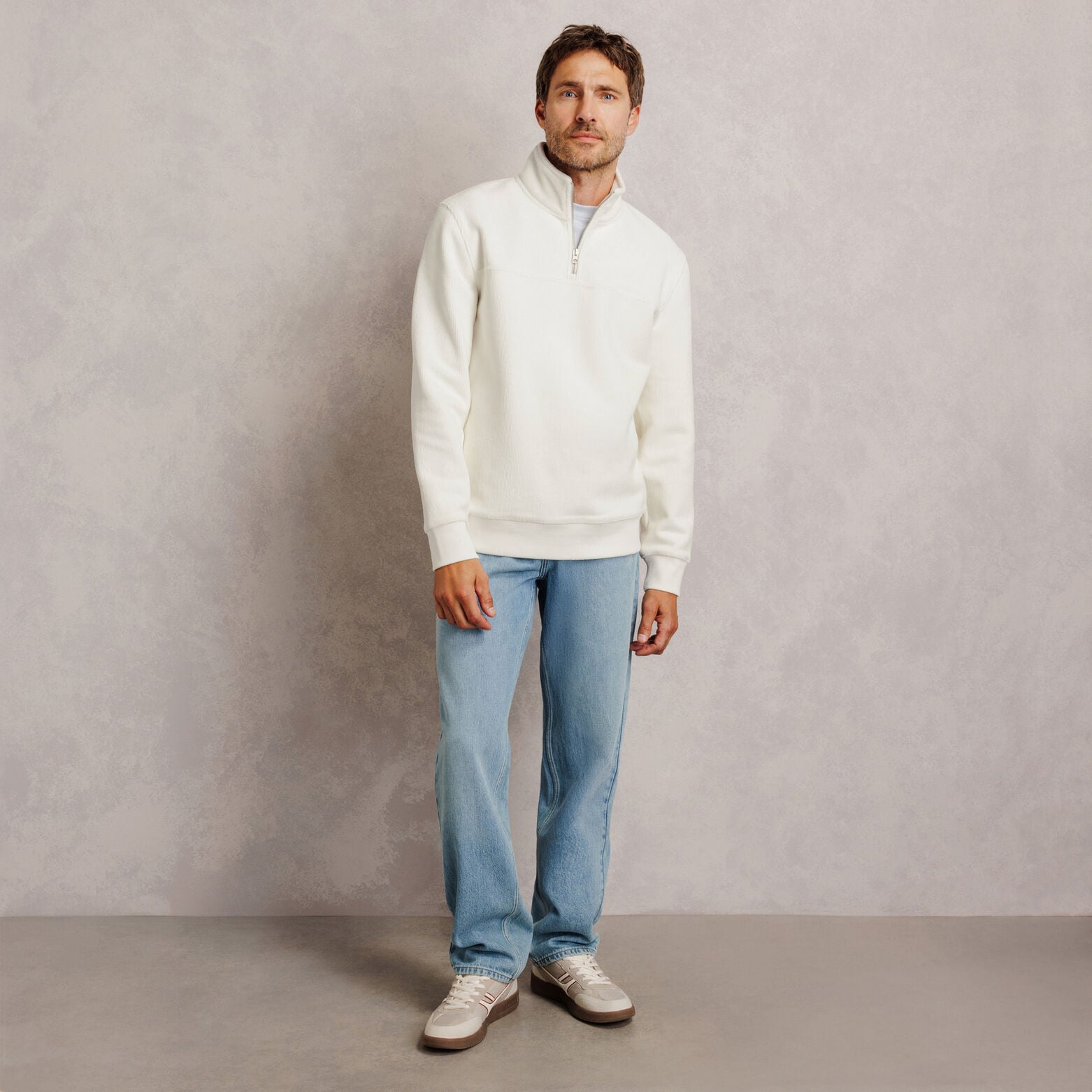 Sweat col montant zipp&eacute; en velours