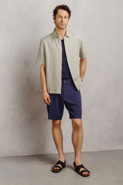 Chemisette 100% coton fleurie textur&eacute;e