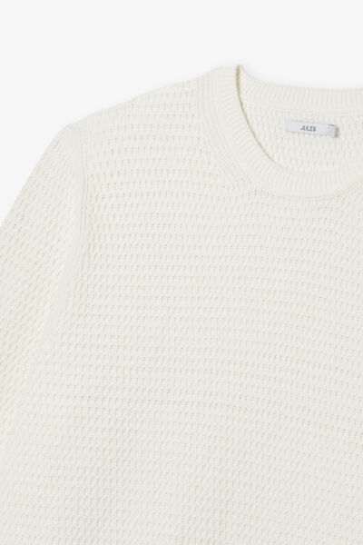 Pull col rond jeux de points reli&eacute;f&eacute;s