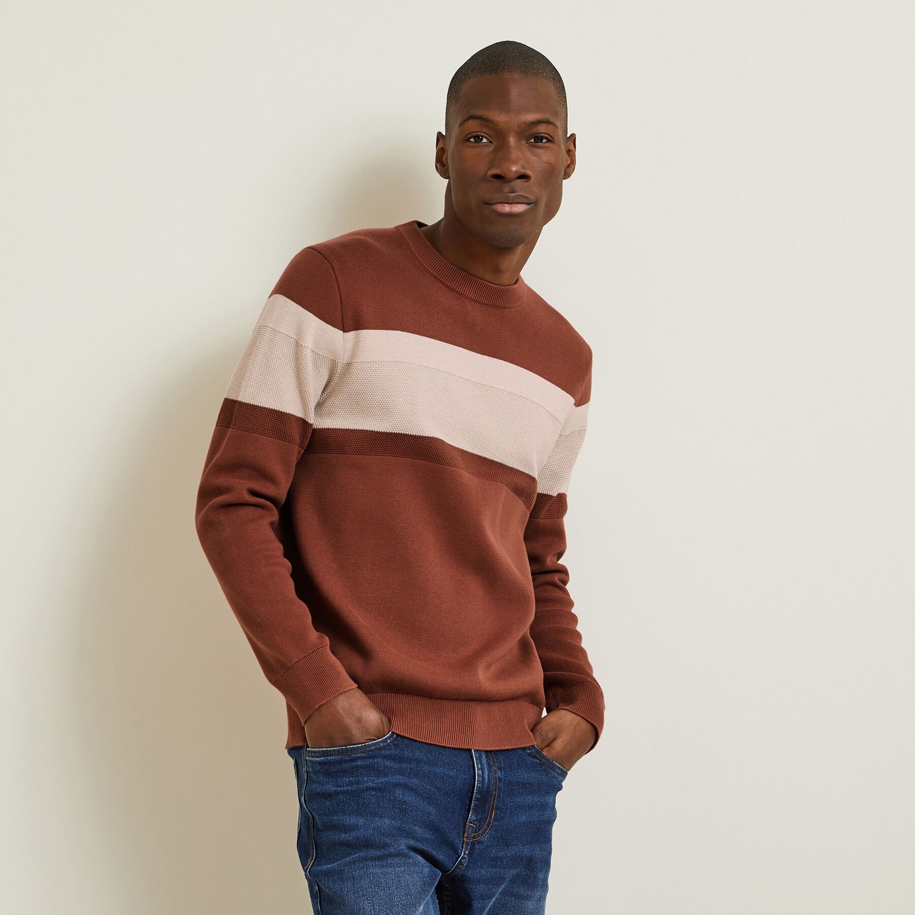 Colorblock trui