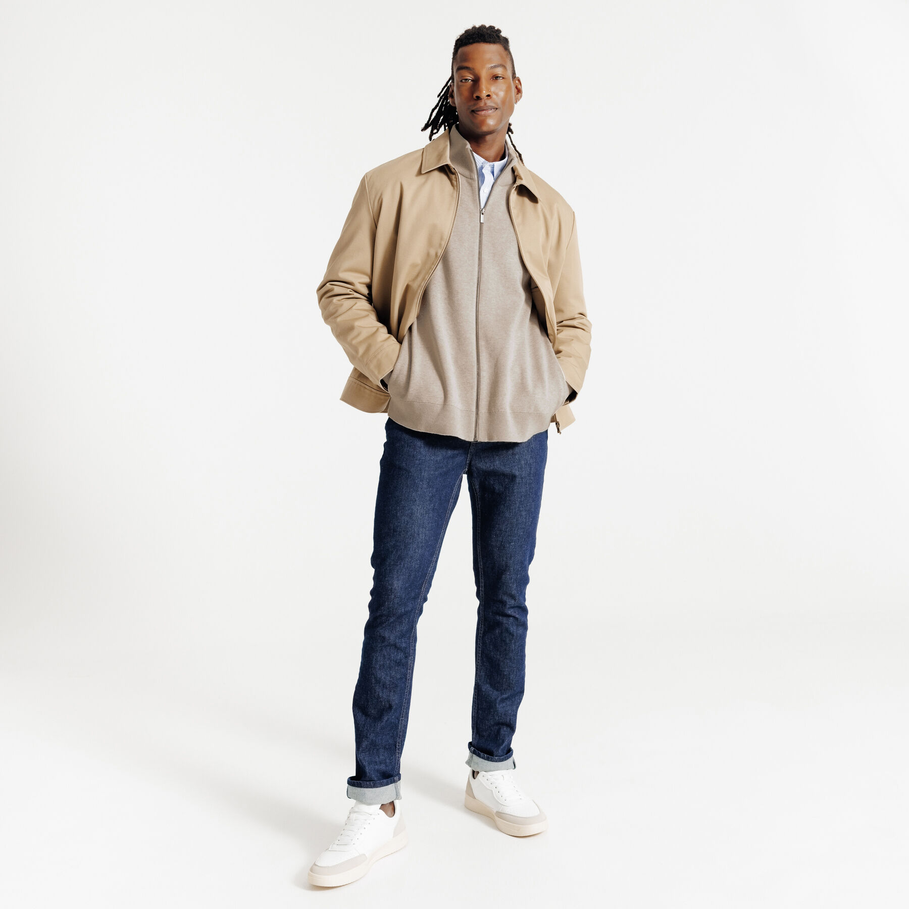 Pull Camionneur Homme Hiver - Col Roulé Zippé, Manches Longues - Tissu Chaud Polaire - Coupe Décontractée Grande Taille - Couleur Unie - 9