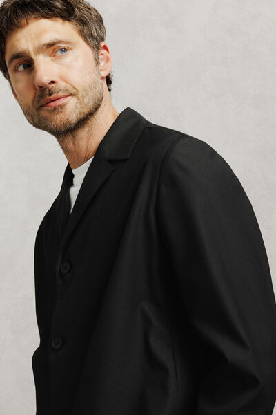 Veste boutonn&eacute;e col requin