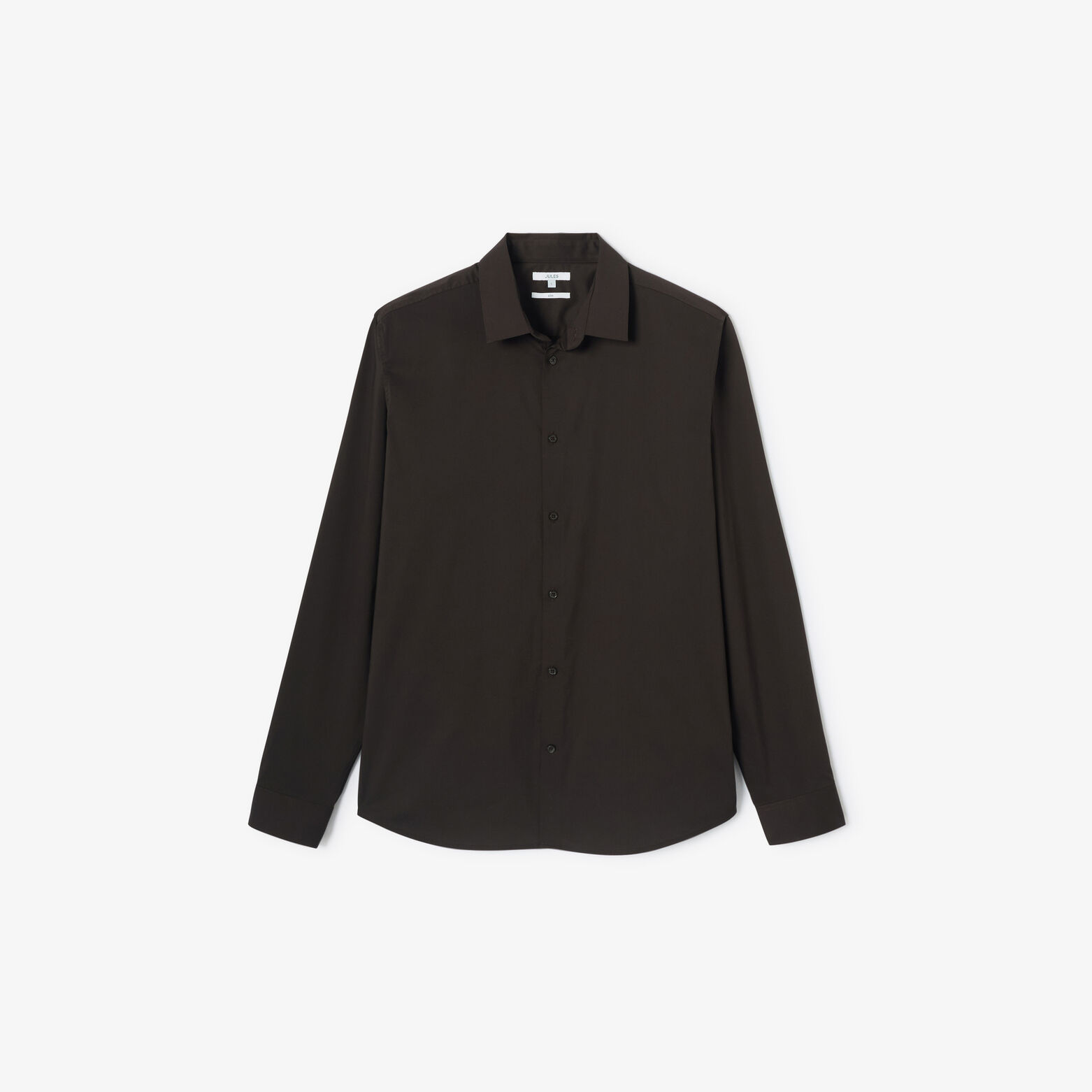 Slim effen hemd in gerecyclede polyamide