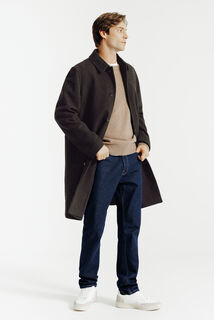 Manteau long col chemise