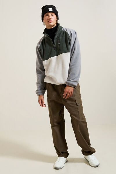 Fleecesweater met opstaande ritskraag