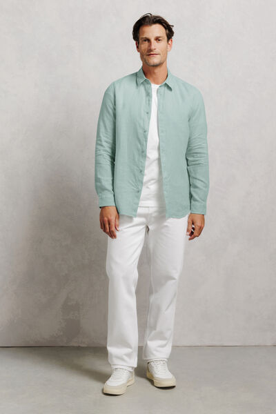 Chemise 100% lin regular unie