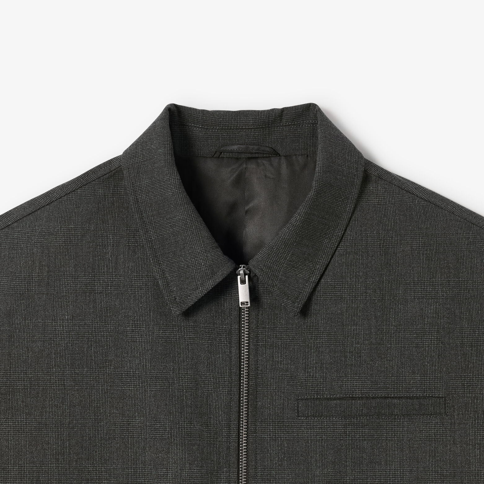 Veste zipp&eacute;e col chemise &agrave; carreaux