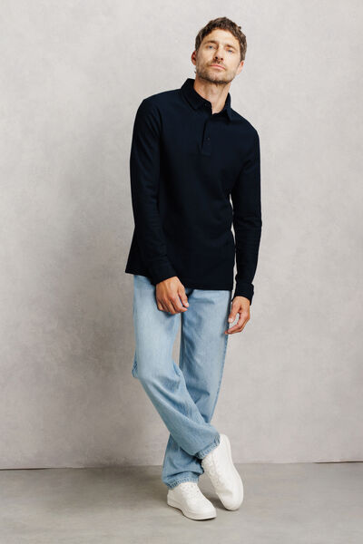 Effen polo met lange mouwen