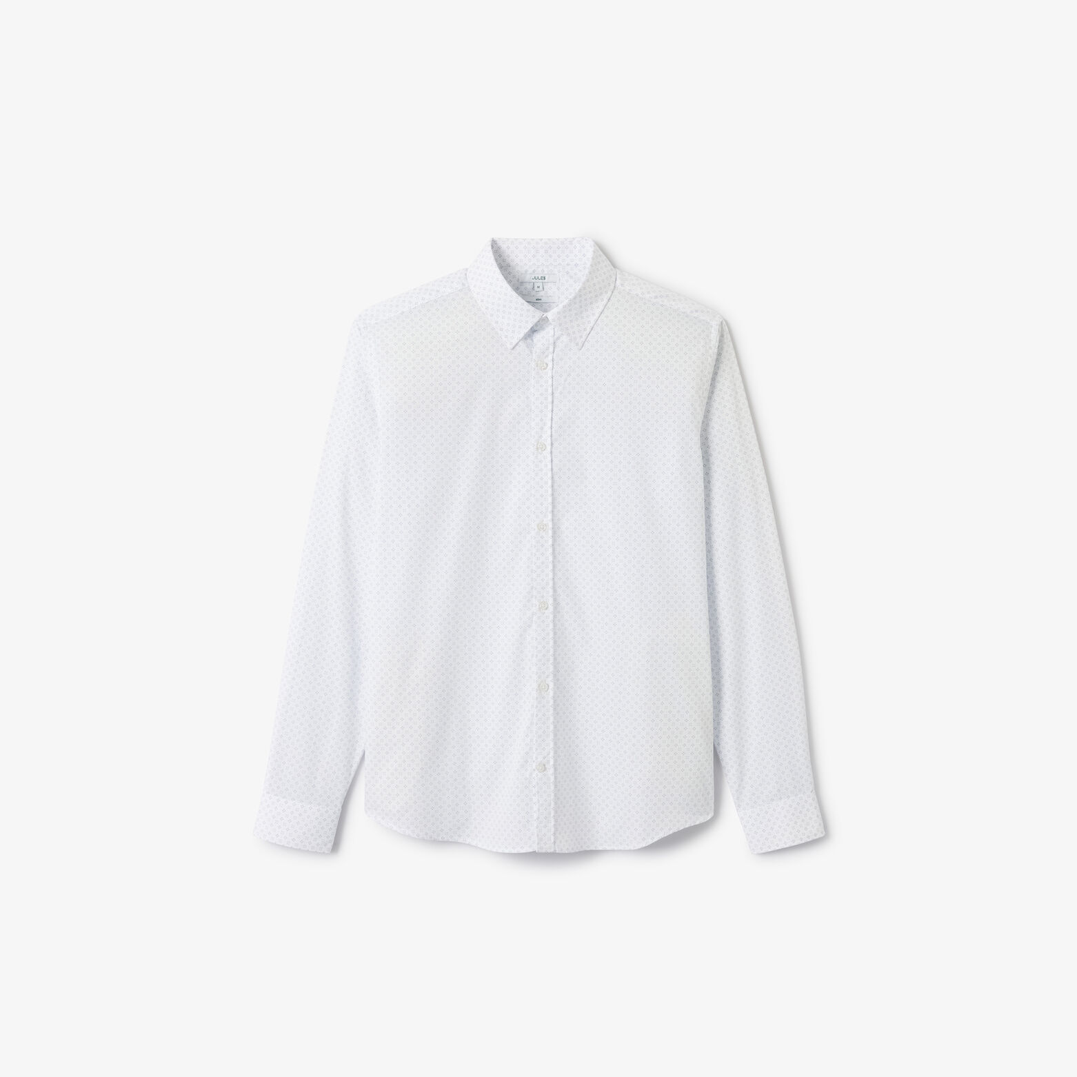 Chemise en coton imprim&eacute; g&eacute;om&eacute;trique slim