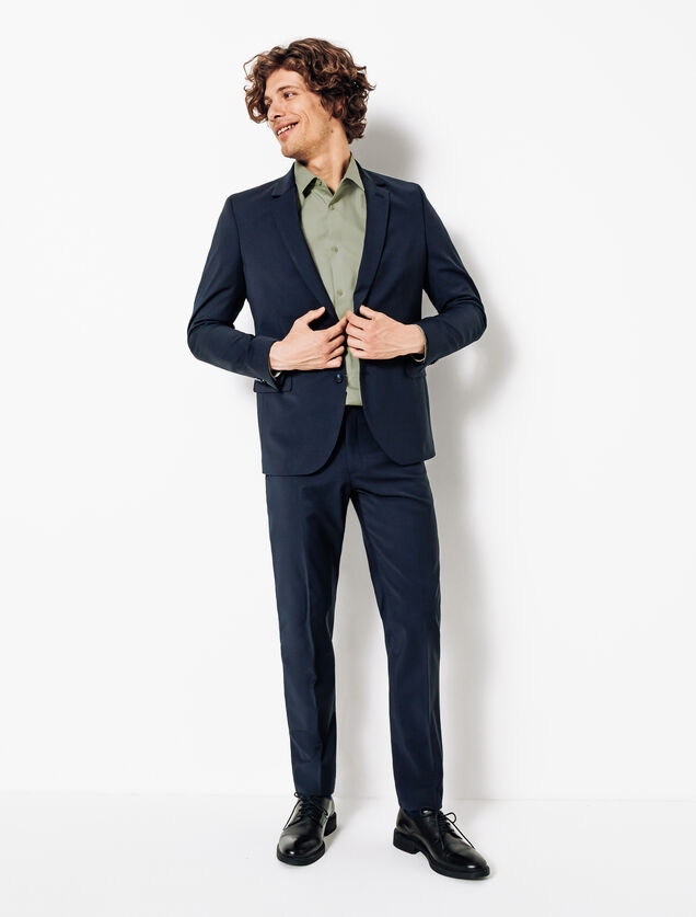 Strijkvrij slim effen hemd in katoen