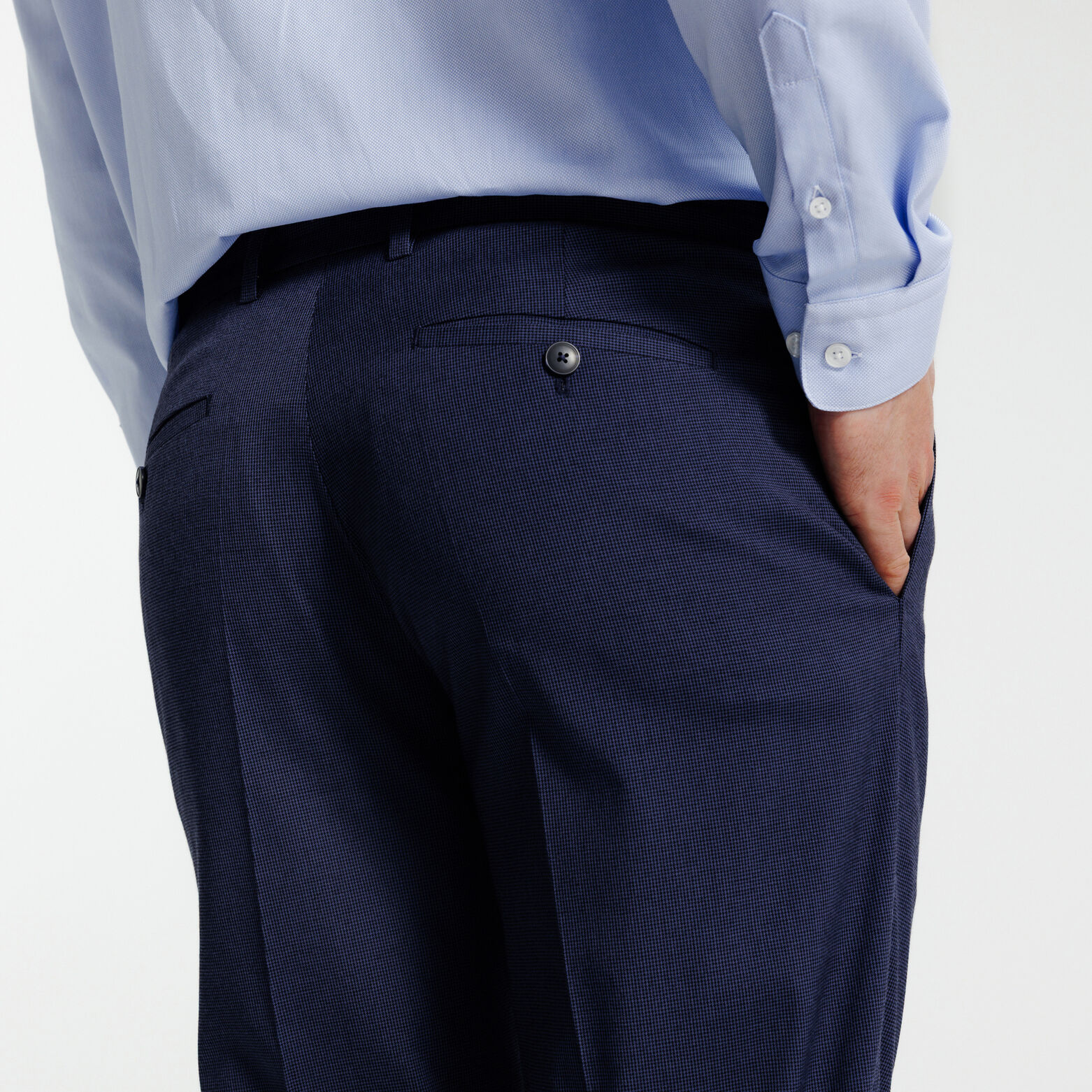 Pantalon de costume slim pied de puce