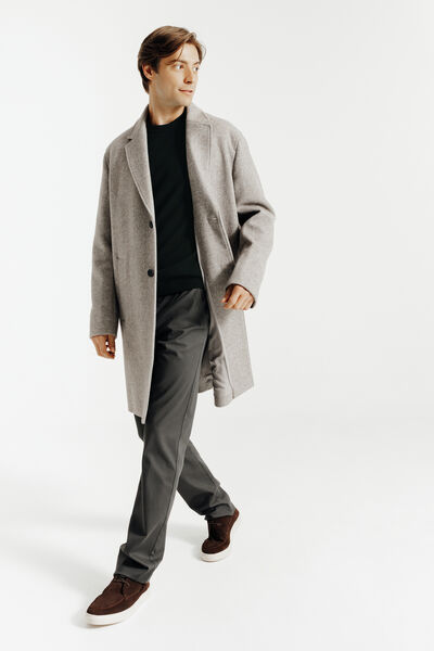 Trui ronde hals in merinos kasjmier