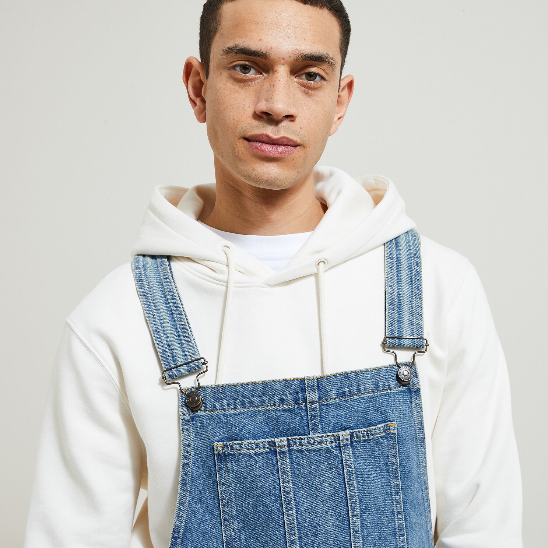 Salopette short sales jean homme