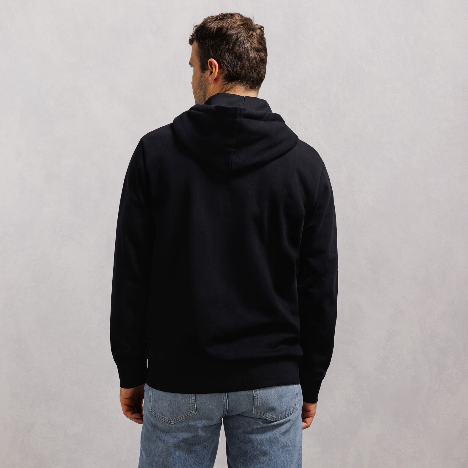 Effen molton hoodie met rits