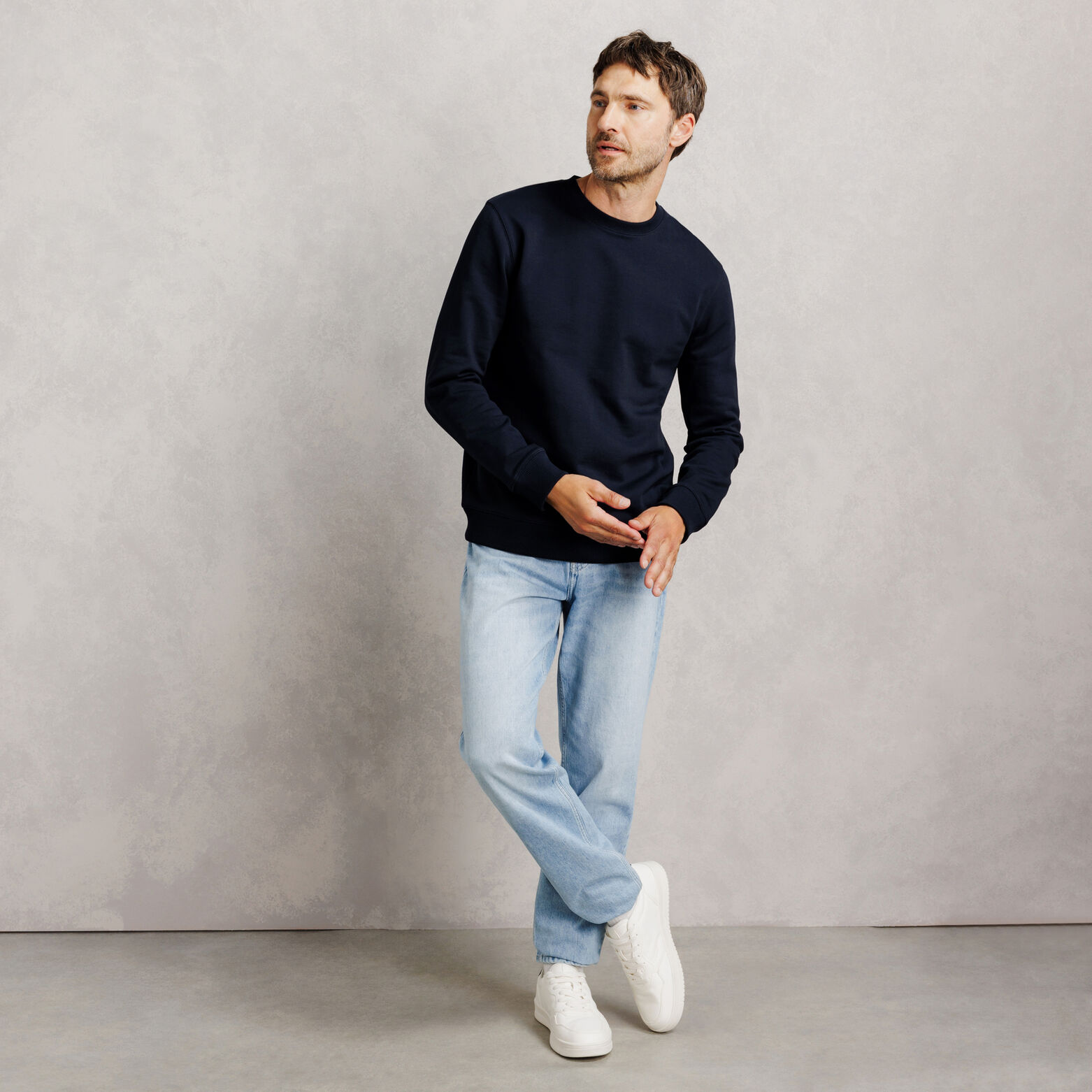 Effen sweater met ronde hals