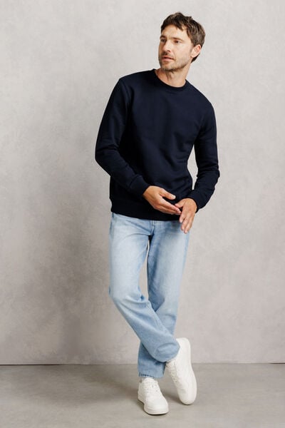 Sweat col rond molleton uni
