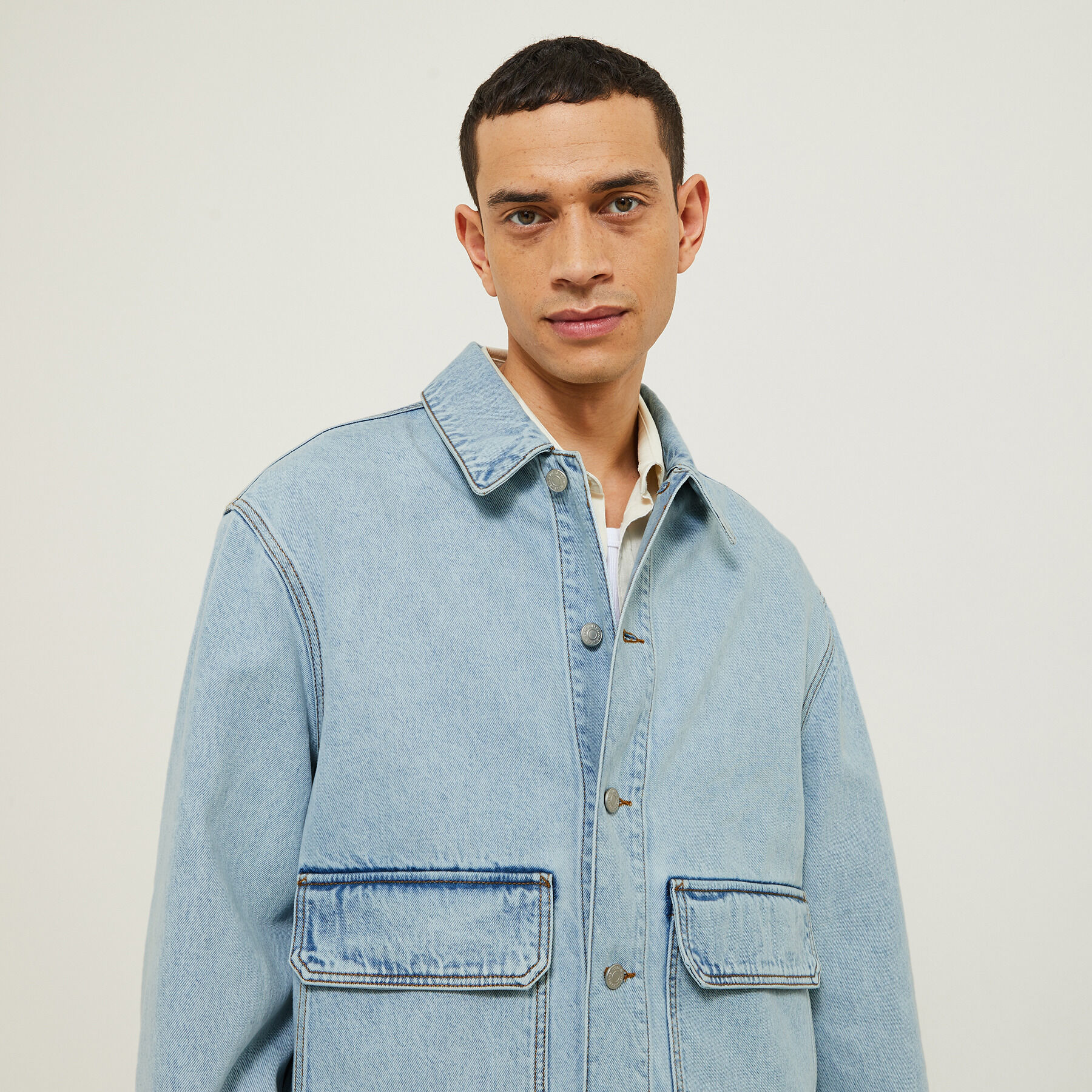 Veste mi saison en jean Bleu moyen Jules