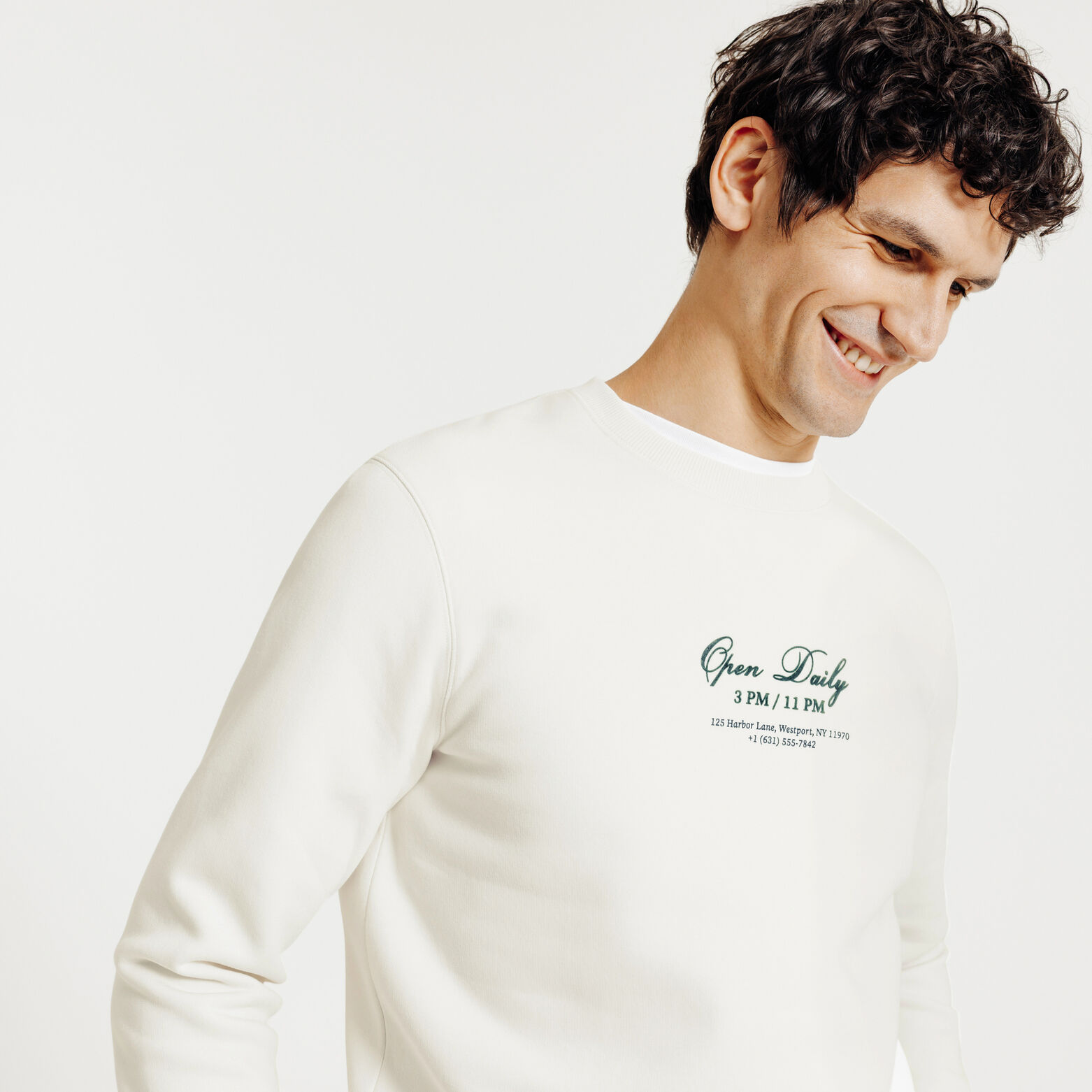 Sweat col rond imprim&eacute; devant dos