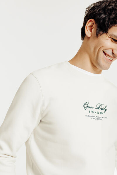 Sweat col rond imprim&eacute; devant dos